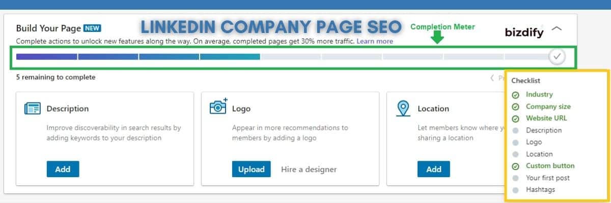 LinkedIn Company Page SEO - Bizdify